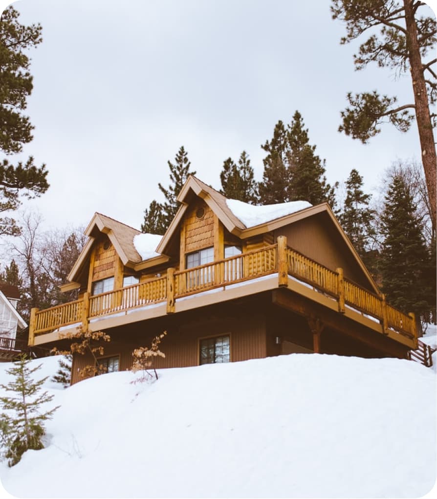 house in snow